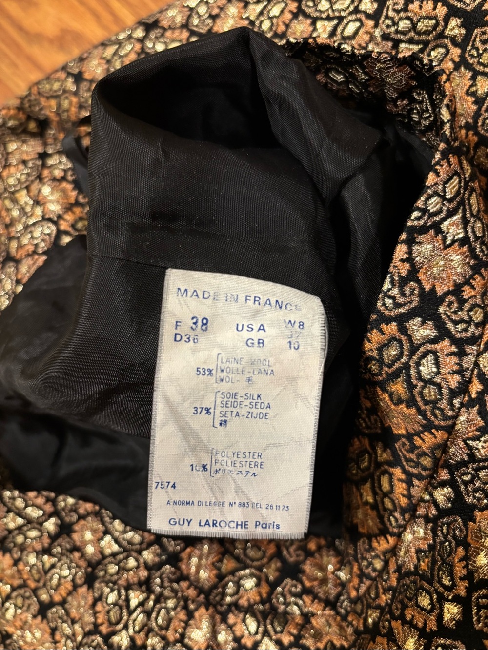 1960s Floral Metallic Brocade Skirt - Picture 3 of 9